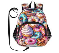 CHIFIGNO Zaino per bambini, ragazzi, ragazze, mini zaino da viaggio, per bambini, scuola, asilo, zaini, Ciambelle colorate, S, Carino