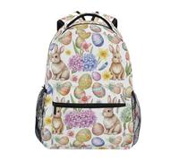 CHIFIGNO Zaino per la scuola con conigli acquerellabili, per ragazzi e ragazze, zaino casual, Conigli Acquerello, Medium, Zaini Daypack