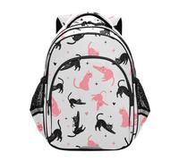 CHIFIGNO Zaino per la scuola con gatti carini grigi con strisce riflettenti borsa per libri per ragazzi ragazze zaini leggeri per adolescenti, Cute Cats Grigio, Small, Zaini Daypack
