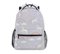 CHIFIGNO Zaino per la scuola per bambini con simpatici unicorni e arcobaleni, zaino da viaggio leggero per scuola elementare, Graziosi unicorni arcobaleni, Medium, Zaini Daypack