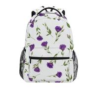 CHIFIGNO Zaino per la scuola per bambini viola floreale bianco per ragazze ragazzi scuola elementare Bookbag Travel Daypack, Viola Floreale Bianco, M