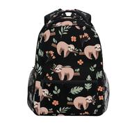CHIFIGNO Zaino per ragazze ragazzi bambini grande capacità scuola elementare Bookbag viaggio zaino portatile carino bradipi nero, Simpatici bradipi neri, Small, Zaini Daypack