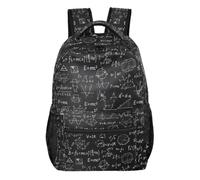 CHIFIGNO Zaino per ragazzi e ragazze con cartoni animati matematici nero per bambini zaino per la scuola per adolescenti, Cartone animato Matematica, Medium, Zaino Scuola Stampa