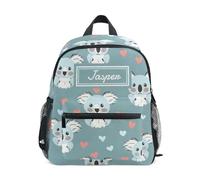CHIFIGNO Zaino personalizzato con nome, Zaino personalizzato per bambini per ragazze ragazzi, Zaini per asili prescolari personalizzati, Carino Koala Cuori Colorati, Small