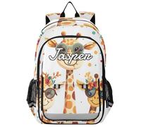 CHIFIGNO Zaino personalizzato con nome zaino scolastico personalizzato per ragazze ragazzi zaino da viaggio per computer portatile, borsa per libri per liceo, bella famiglia di giraffe, bella famiglia