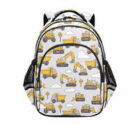 CHIFIGNO Zaino scolastico, carino cartone animato escavatori grigio borsa libro da viaggio ragazze ragazzi bambino zaino borse scuola, Carino Cartoon Escavatori Grigio, Medium, Zaini Daypack
