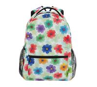 CHIFIGNO Zaino scolastico per bambini con fiori ad acquerello vibranti per ragazze e ragazzi scuola elementare zaino per studenti, Vivaci Fiori Acquerello, Small, Zaini Daypack