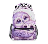 CHIFIGNO Zaino scolastico per bambini con simpatici gufi viola da viaggio zaino per computer portatile borsa per libri scolastici, Simpatici gufi viola, Medium, Zaini Daypack