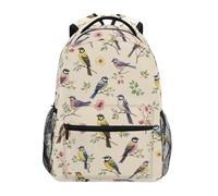 CHIFIGNO Zaino scolastico per bambini con uccelli colorati ad acquerello per ragazze e ragazzi borsa per libri da viaggio zaino per computer portatile, Acquerello Uccelli colorati, Medium, Zaini