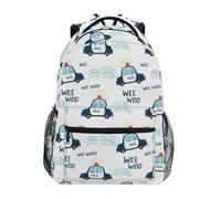 CHIFIGNO Zaino scolastico per bambini per ragazze e ragazzi carino cartone animato auto della polizia viaggio laptop zaino scuola borsa Bookbag, Carino Cartoon Polizia Cars, Medium, Zaini Daypack