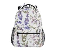 CHIFIGNO Zaino scolastico per ragazzi ragazze lavanda fiori selvatici farfalla bianco scuola elementare bookbag studenti borsa per laptop, Lavanda Wildflower Farfalla Bianco, Small, Zaini Daypack