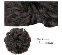 Chignon 1 confezione di pezzi di capelli chignon disordinati cravatte for capelli ricci ondulati elastico chignon sintetico coda di cavallo estensioni della treccia parrucche for chignon da donna Pezz