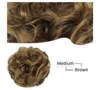 Chignon 1 confezione di pezzi di capelli chignon disordinati cravatte for capelli ricci ondulati elastico chignon sintetico coda di cavallo estensioni della treccia parrucche for chignon da donna Pani