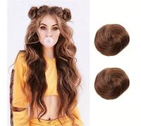 Chignon, 2 pezzi Mini artiglio clip in spettinato e orecchie di gatto estensioni chignon parrucca accessorio updo pezzi for donne ragazze Parrucche(Golden-brown)
