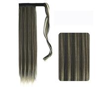 Chignon 22-32 pollici sintetico lungo rettilineo coda di cavallo fascia coda di cavallo parrucca avvolgere clip di capelli estensioni coda di cavallo panino for le donne Panino(F8-613,32inches)