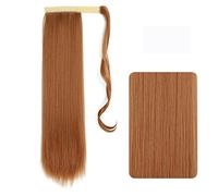 Chignon 22-32 pollici sintetico lungo rettilineo coda di cavallo fascia coda di cavallo parrucca avvolgere clip di capelli estensioni coda di cavallo panino for le donne Pezzo di chignon(30,32inches)