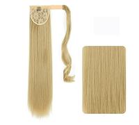 Chignon 22-32 pollici sintetico lungo rettilineo coda di cavallo fascia coda di cavallo parrucca avvolgere clip di capelli estensioni coda di cavallo panino for le donne Panino(22,32inches)