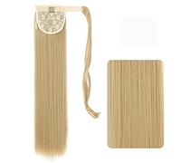Chignon 22-32 pollici sintetico lungo rettilineo coda di cavallo fascia coda di cavallo parrucca avvolgere clip di capelli estensioni coda di cavallo panino for le donne Panino(25,32inches)