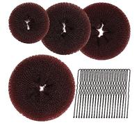Chignon a Ciambella,24 Pz Creatore per Pane Ciambella Chignon a Ciambella Magic Hair per Bambine e Donne,Ciambella Capelli,Cuscino Per Chignon,con 4 Elastici per Capelli e 20 Forcine Forma di U