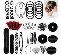 Chignon a Ciambella,Creatore per Pane Magic Hair,Accessori per Capelli Kit, Accessori Per Capelli Pins Capelli,Hair Styling Tool Clip,Mix Accessori Set Gioielli per Capelli Donne Ragazze per DIY,53PC