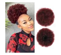 Chignon, Afro Puff Girl 8 pollici Kinky Curly Coulisse Coda di Cavallo Chignon Nero Extension for Capelli,per l'uso quotidiano(Fuchsia)