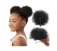 Chignon Capelli Chignon afro con molletta a becco d'anatra, piccola estensione for capelli ricci e crespi, coda di cavallo sintetica(Grande)