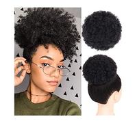 Chignon Capelli Clip di capelli umani in chignon riccio estensioni dei capelli pezzo di capelli ricci afro crespi coda di cavallo chignon soffio con coulisse coda di cavallo nero naturale brasiliano R
