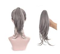 Chignon Capelli di media lunghezza da donna da 12 pollici, coda di cavallo, piccola treccia, estensione della coda di cavallo con clip ad artiglio, parrucca lunga e dritta, chignon Pezzo di chignon(10