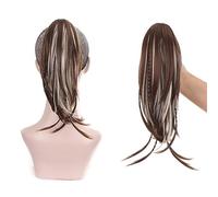 Chignon Capelli di media lunghezza da donna da 12 pollici, coda di cavallo, piccola treccia, estensione della coda di cavallo con clip ad artiglio, parrucca lunga e dritta, chignon Pezzo di chignon(12