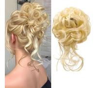 Chignon Capelli Finti per Capelli,Riccio Ondulato Capelli Naturale Chignon Coda di Cavallo Capelli Estensioni dei Capelli Sintetici per Donne (#102 (marrone dorato chiaro)