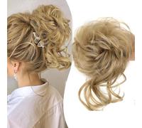 Chignon Capelli Finti per Capelli,Riccio Ondulato chignon riccio per capelli Estensioni dei Capelli Sintetici per Donne (#24 biondo naturale)