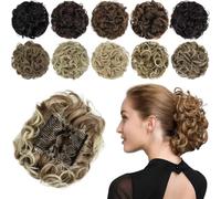 Chignon, Chignon con pettini - Extension for chignon riccio, chignon raccolto con elastico Parrucche(Light brown gold)