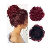 Chignon Chignon disordinato Pezzo di capelli Elastico con coulisse Scrunchies Aggiornamenti Onda riccia Estensione for chignon sintetico for donne Uso quotidiano Pezzi di chignon per donna(39)