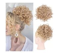 Chignon, Chignon for capelli arricciati da donna Accessori for capelli con coulisse for parrucca in fibra sintetica arricciata piccola europea e americana Extension per capelli(Gold)