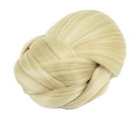 Chignon, Chignon intrecciato sintetico da donna con fermaglio, in stile ciambella Extension per capelli(Gold)
