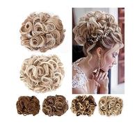 Chignon Chignon riccio di capelli sintetici, clip di pettine di estensione del panino di capelli ricci ondulati corti e disordinati in estensioni di estensione di coda di cavallo posticci for le donne