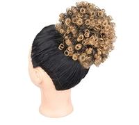 Chignon Chignon sintetico da donna, coda di cavallo arruffata, ricci afro, con coulisse, shaggy bun for donne nere Panino(08)