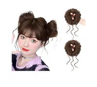 Chignon Chignon sintetico for capelli Chignon Fascia for capelli ricci disordinati Elastico Scrunchy Pezzi di capelli finti for le donne Forcine Nero Marrone Pezzi di chignon per donna(Color:Natural C