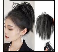 Chignon, Chignon sintetico spettinato da donna con elastico for acconciature veloci per le donne(Black)