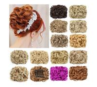 Chignon, Chignon sintetico spettinato - Extension con clip for chignon da donna per donna(Brown black)