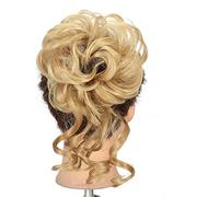 Chignon Ciambella sintetica Ciambella Ciambella Coda di cavallo Estensioni dei capelli Ricci biondi disordinati con elastico in gomma Parrucca Chignon for donna Panino(22H27)