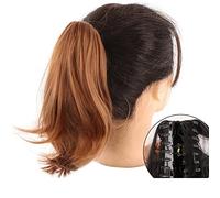 Chignon Coda di cavallo da donna Coda di cavallo deformata Estensioni dei capelli Capelli lisci sintetici con clip ad artiglio Coda di cavallo Parrucca naturale Chignon Panino(30)