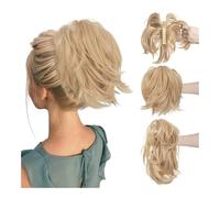 Chignon, Coda di cavallo da donna Morsetto corto Capelli ricci Coda di cavallo Anello for capelli regolabile Parrucca soffice per le donne(Yellow)