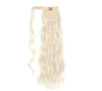 Chignon Coda di cavallo ondulata lunga da 24 pollici Fascia for capelli avvolgente Estensioni coda di cavallo sintetica Coda di cavallo ondulata bionda Parrucca Panino for capelli da donna Panino(60)