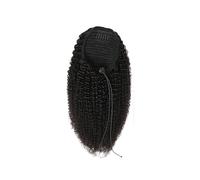 Chignon con coulisse afro for donne nere, ricci vergini brasiliani, extension con clip for coda di cavallo, pezzi di capelli umani, colore naturale per l'uso quotidiano(22inches)