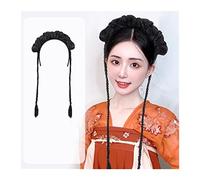 Chignon da donna Capelli sintetici antichi cinesi, parrucca for chignon, copricapo Hanfu, elegante copricapo antico, fotografia, accessori for la danza, parrucche nere for le donne Estensione del pani