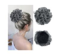 Chignon da donna Chignon disordinato Pezzo di capelli Elastico con coulisse Scrunchies Aggiornamenti Onda riccia Estensione for chignon sintetico for donne Uso quotidiano Estensione del panino(Size:17