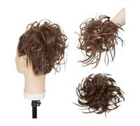 Chignon da donna Chignon Disordinato Pezzo for Capelli for Donna Scrunchies Updo Soffice Arruffato Coda Di Cavallo Scrunch Ondulata Sintetica 45g Estensione del panino(Size:Ash brown)