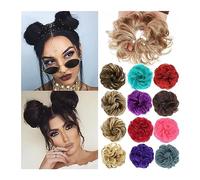 Chignon da donna Chignon disordinato Updo Scrunchies finti Estensione coda di cavallo Sintetico Ondulato Riccio Fascia elastica Chignon Chignon for donne Ragazze Estensione del panino (Color : 102)