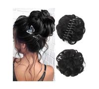Chignon da donna Chignon sintetico Chignon disordinato Artiglio Clip in un pezzo di capelli Capelli ricci ondulati Chignon Coda di cavallo Estensioni Scrunchie Posticci for le donne Estensione del pan